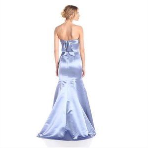 Adriana Strapless Satin Bow Back Mermaid Long Gown